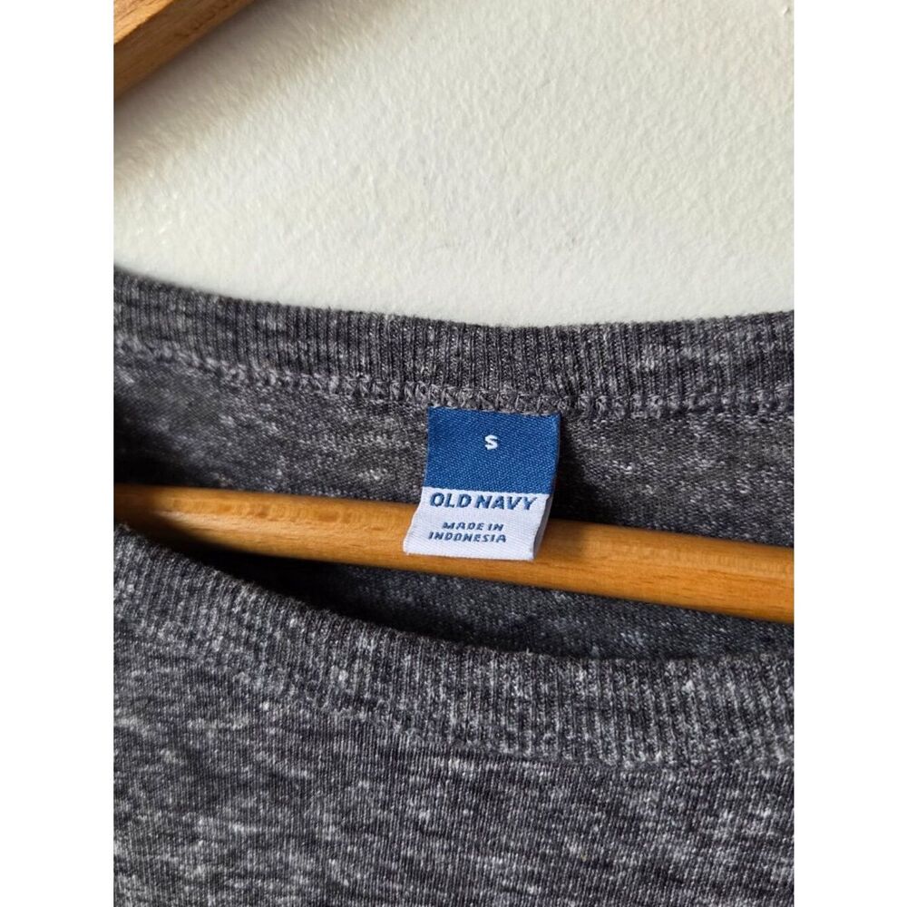 EUC OLD NAVY LINEN BLEND GREY HEATHERED TEE SIZE SMALL OVERSIZED - Picture 9 of 11